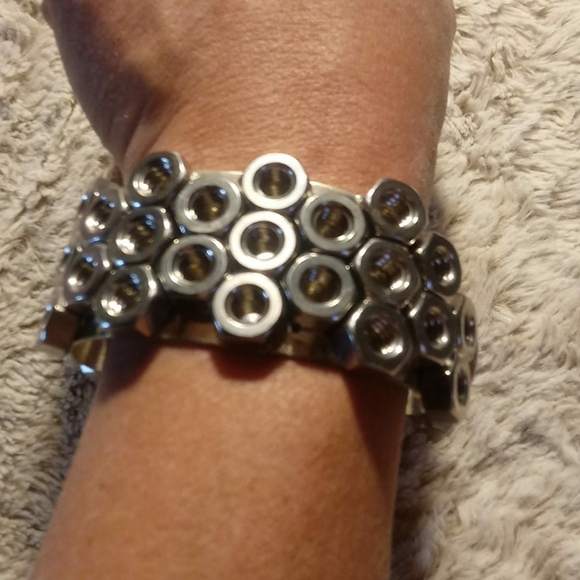 Cool Silver Nuts Bracelet Different Mens - Picture 6 of 16